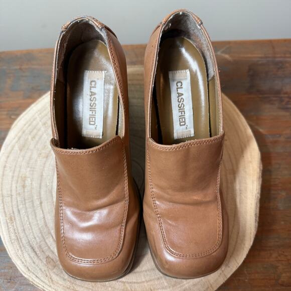 Vintage Tan 90’s Y2K platform Loafers Oxfords Tan Spice Girlies - Picture 2 of 11